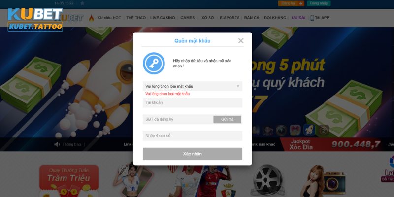 Hướng dẫn lấy lại mật khẩu KUBET khi quên